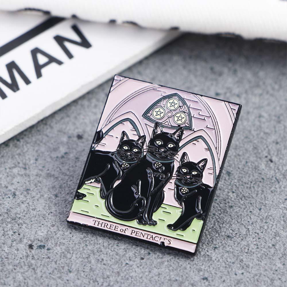 VANES1 Ghim Cài Áo Hình Mèo / Mặt Trăng / Ngôi Sao Hoạt Hình Dễ Thương