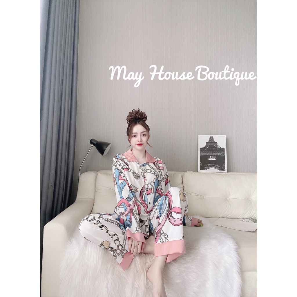 [Bigsize 50-100kg] Đồ Bộ Quần Dài Tay Dài Cổ Sen Lụa Nhật Cao Cấp Mặc Nhà Cho Nàng Múp | BigBuy360 - bigbuy360.vn