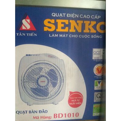 Quạt bàn đảo Senko BD1010 mẫu mới 3 cánh, giảm ồn, tự ngắt điện khi nghiêng hàng chính hãng