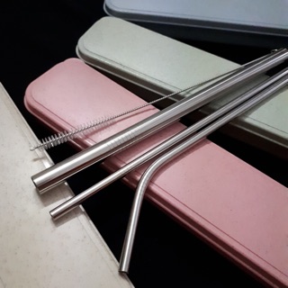 Bộ ống hút inox kèm hộp và túi dây rút