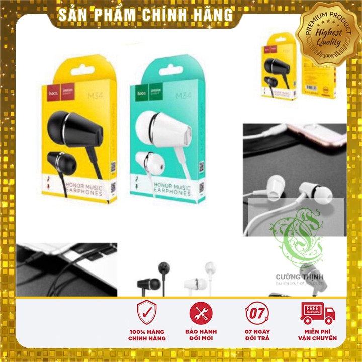 Tai Nghe Nhét Tai Super Bass Hoco M34 chi iphone - Hàng chính hãng hoco