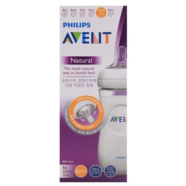 Bình sữa Philips Avent Natural 330ml bằng nhựa PP, không có BPA