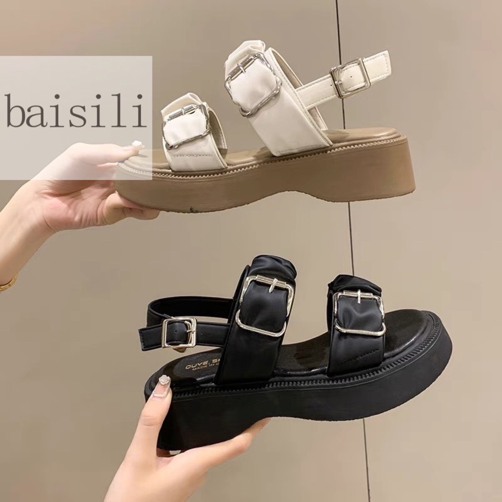 SANDAL NỮ  BAISILI - GIÀY ĐI HỌC THỜI TRANG ĐẾ ĐỘN - SANDAL ĐẾ XUỒNG PHONG CÁCH BS220803