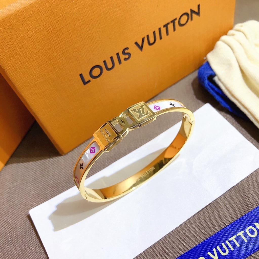 LOUIS VUITTON Vòng Tay LV Bằng Thép Thời Trang Đơn Giản Cho Nam Và Nữ