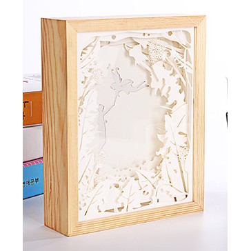 Hộp gỗ làm lightbox paper cutting, hộp đèn ngủ 3d bằng giấy