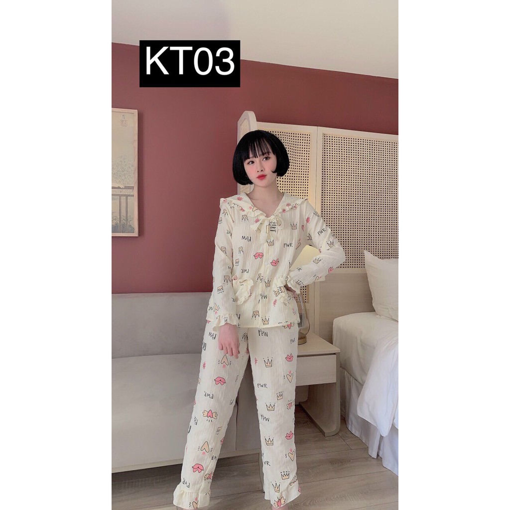 Set  Đồ Bộ Pizama Nữ Mặc Nhà Lụa Cao Cấp Phối Kiểu Dễ Thương Fỏm Đẹp Kèm Hình Thật Tự Chụp
