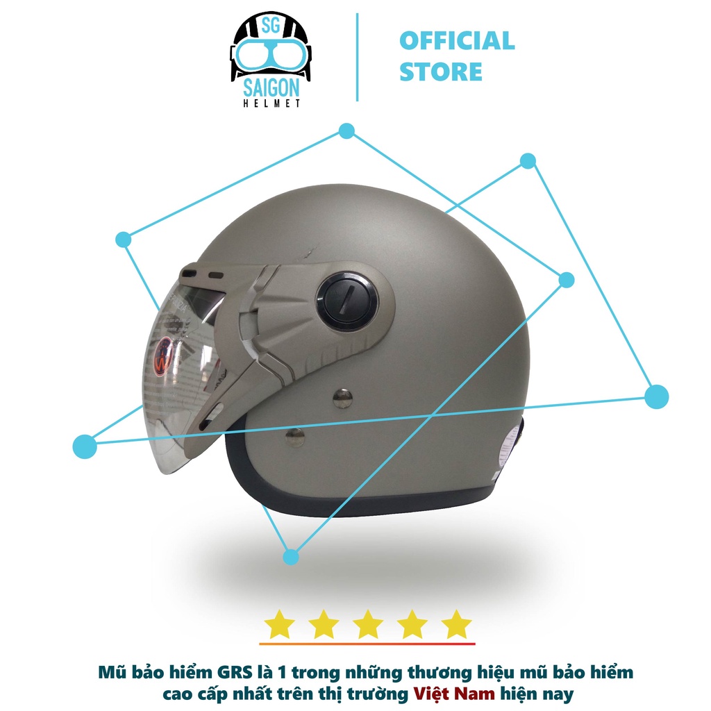 Nón bảo hiểm chính hãng GRS A368K – kèm kính