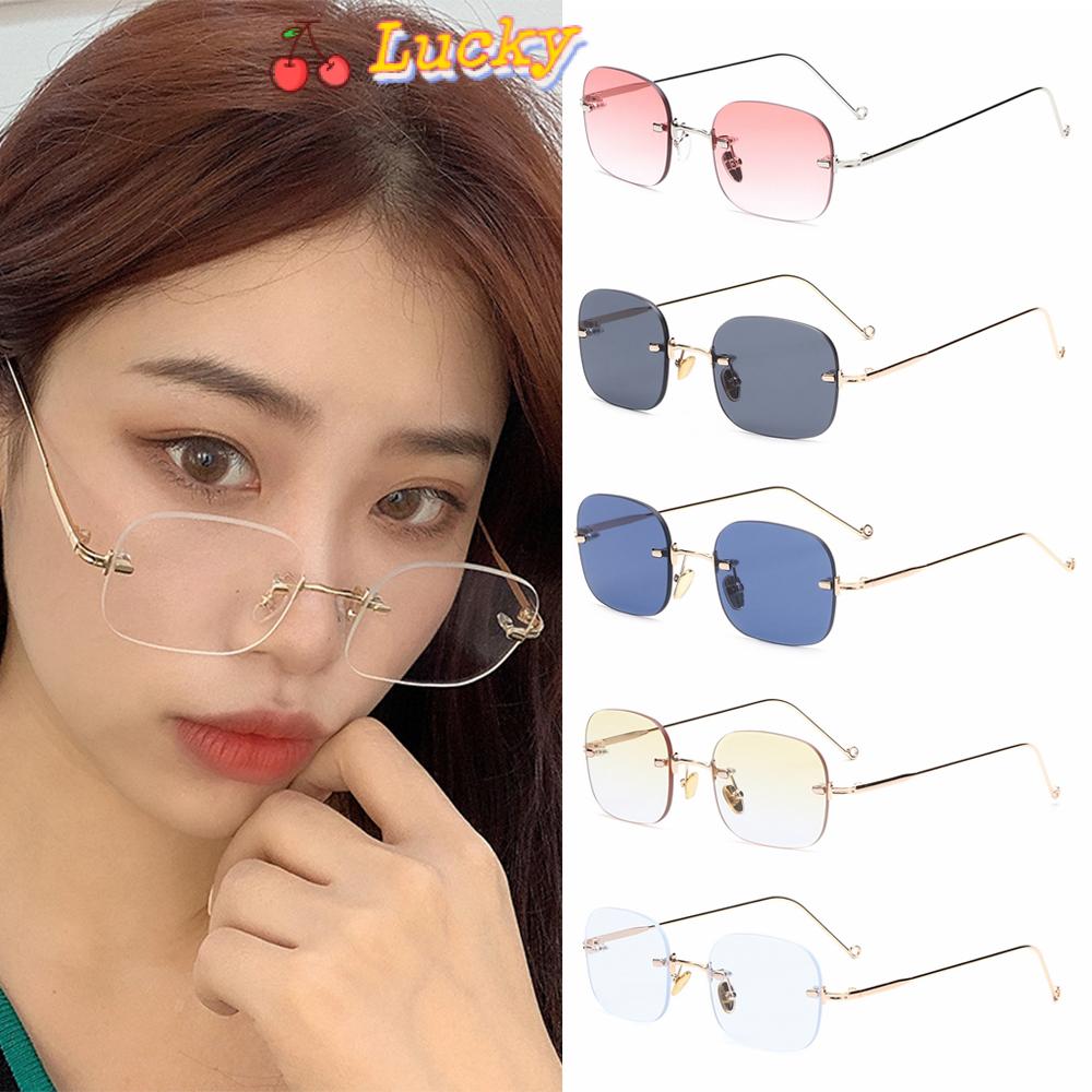 [Mã FAMAYFA giảm 10K đơn 50K] Kính Mát Gọng Vuông Nhỏ Màu Gradient Không Viền Chống Tia Uv400 Thời Trang Mùa Hè Cho Nữ | BigBuy360 - bigbuy360.vn