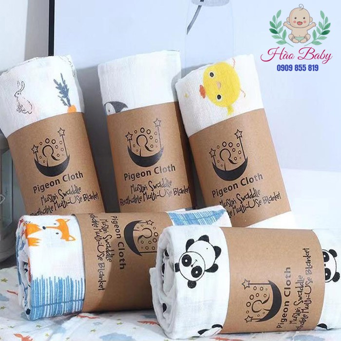 [Haobaby2018] Khăn xô tắm sợi tre Muslin cho bé- Khăn đa năng sợi tre cho bé