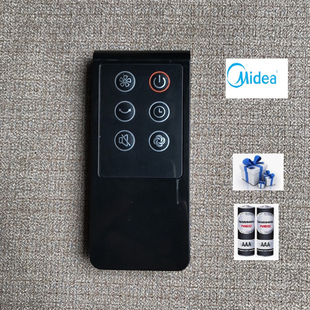 Điều khiển quạt cao cấp Midea,remote quạt midea màu đen bảo hành 6 tháng