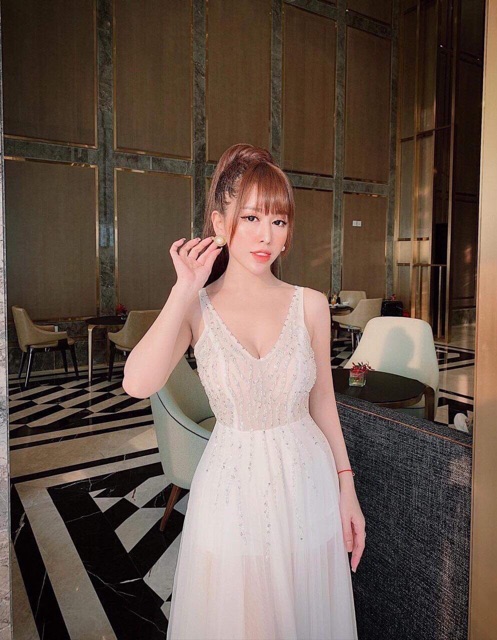 Đầm maxi xoè công chúa kết chuỗi cườm TRIPBLE T DRESS -MS92V- Size M/L