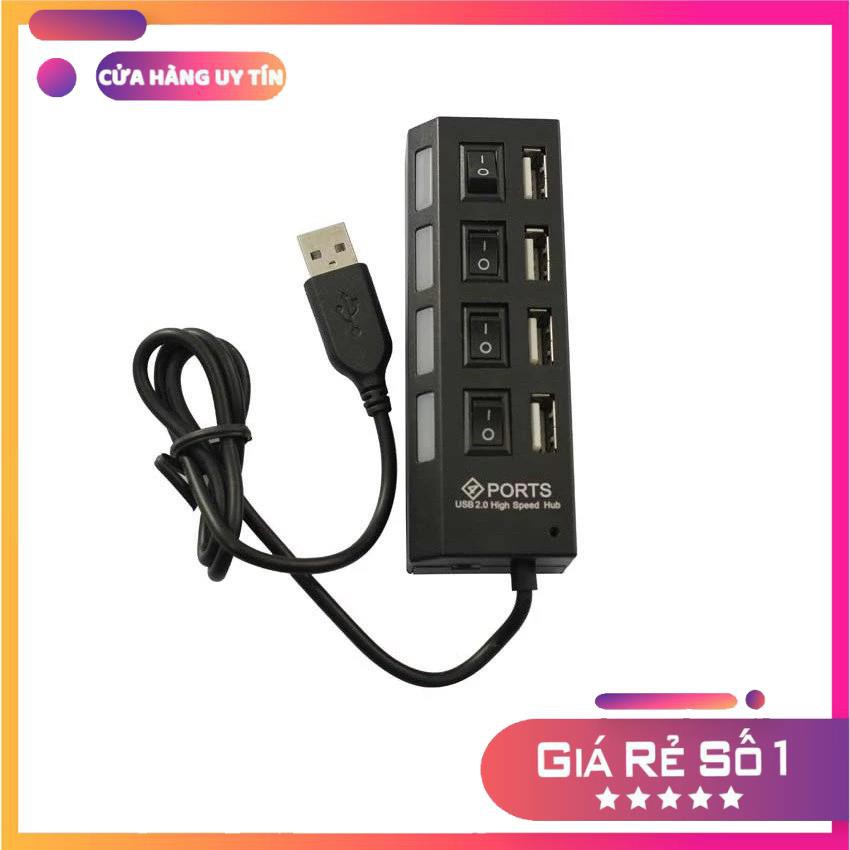 Hub Usb 4 cổng có Công tắc nguồn giúp bạn tiện lợi khi không dùng nữa bạn chỉ cần tắc công tắc là xong