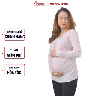 Áo bầu cổ tim tay dài Emum