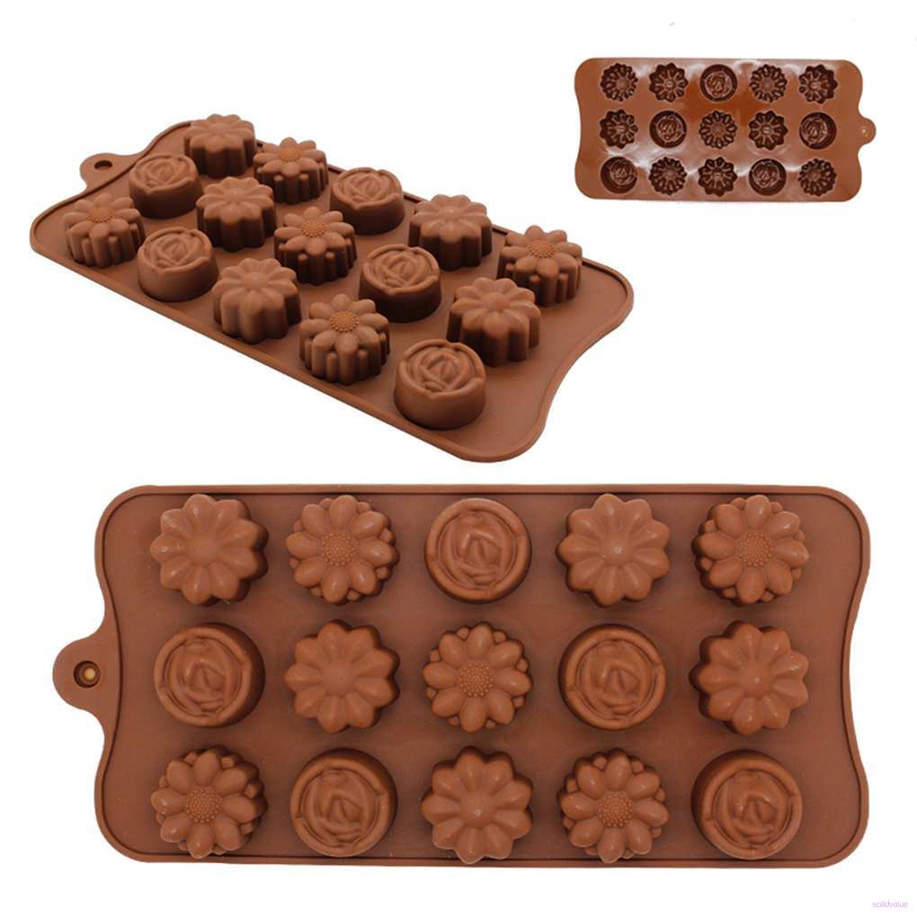 15 Grid Cake Border Cupcake Fondant Cake Decorating Mold Tools Gumpaste Chocolate Moulds Ice Cube Tray solidvalue.vn