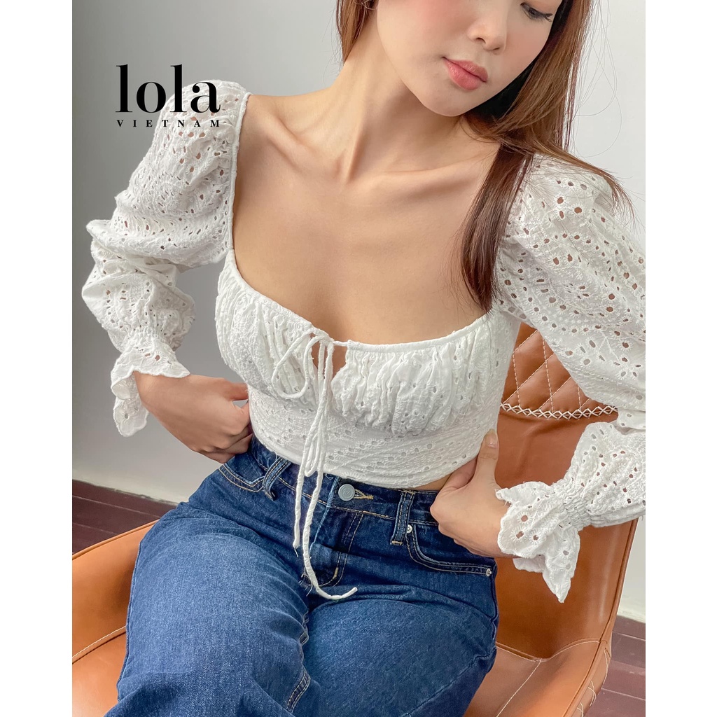 Áo Croptop thiết kế 𝐒𝐀𝐑𝐀𝐇 𝐓𝐎𝐏 - thời trang cao cấp khoe dáng nổi bật - Lola VietNam