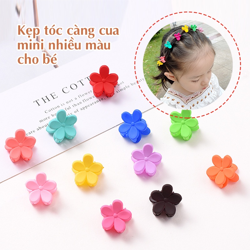 Combo 10/20/50 kẹp tóc mini dễ thương nhiều kiểu cho bé gái, kẹp càng cua nhỏ xinh hình hoa mai, vương miện, tai thỏ HOT