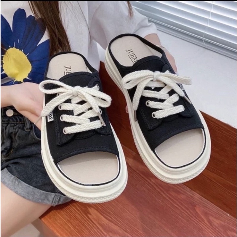 Dép Sục vải Hở Mũi đế bánh mì cao 3 phân hottrend 2022