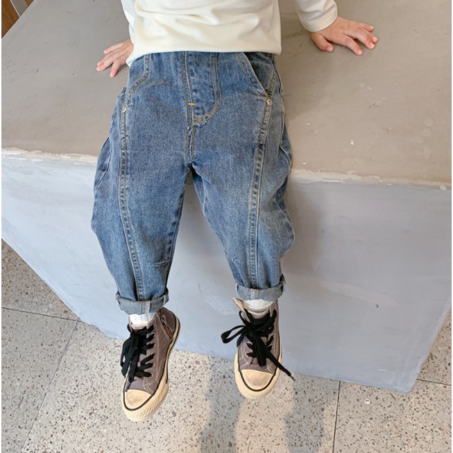 Quần jean dài sọc chéo cho bé Q658