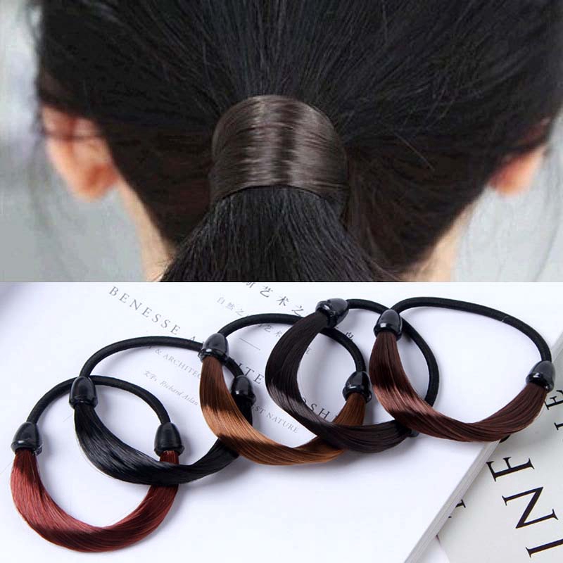 Dây buộc tóc đính tóc giả thời trang cho nữ
