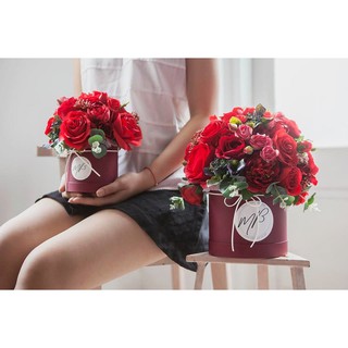 Lẵng hoa lụa tròn Lava Juliet