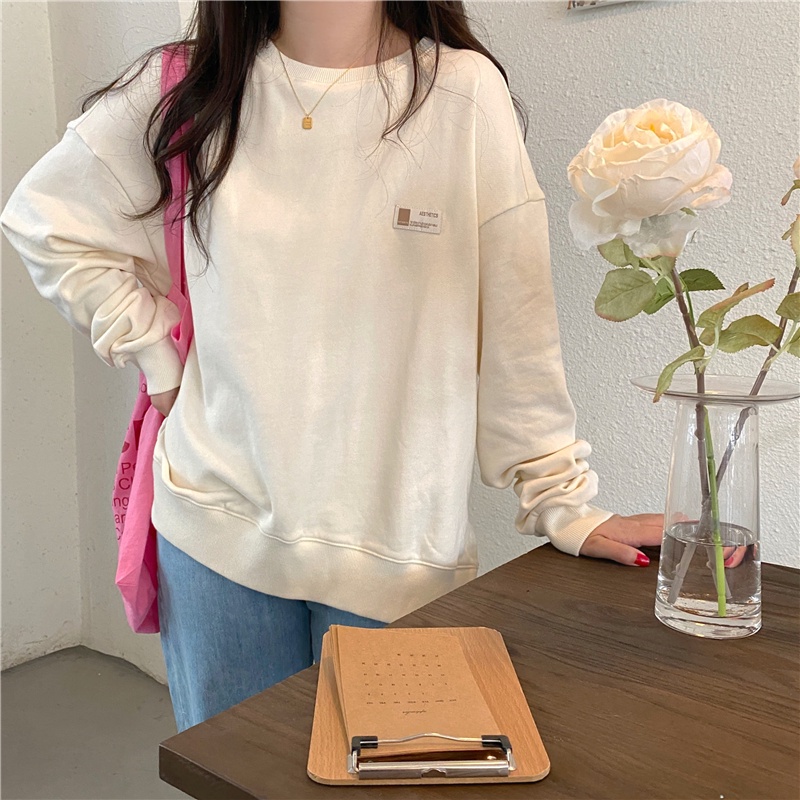 Xiaozhainv Áo Sweatshirt Nữ Cổ Tròn Dáng Rộng Đơn Giản Thời Trang Phong Cách Hàn Quốc Có 5 Màu Tùy Chọn | BigBuy360 - bigbuy360.vn