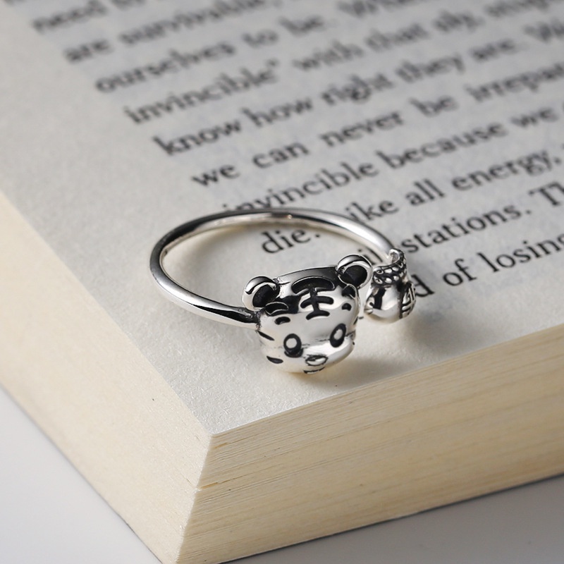 Nhẫn hở hình con hổ dễ thương có thể điều chỉnh kích thước cho nam và nữ