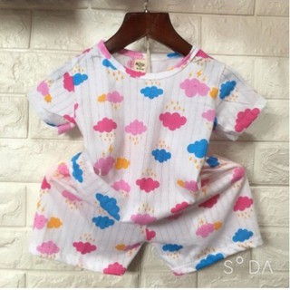 Đồ Bộ Cotton Giấy Cộc Tay Cho Bé