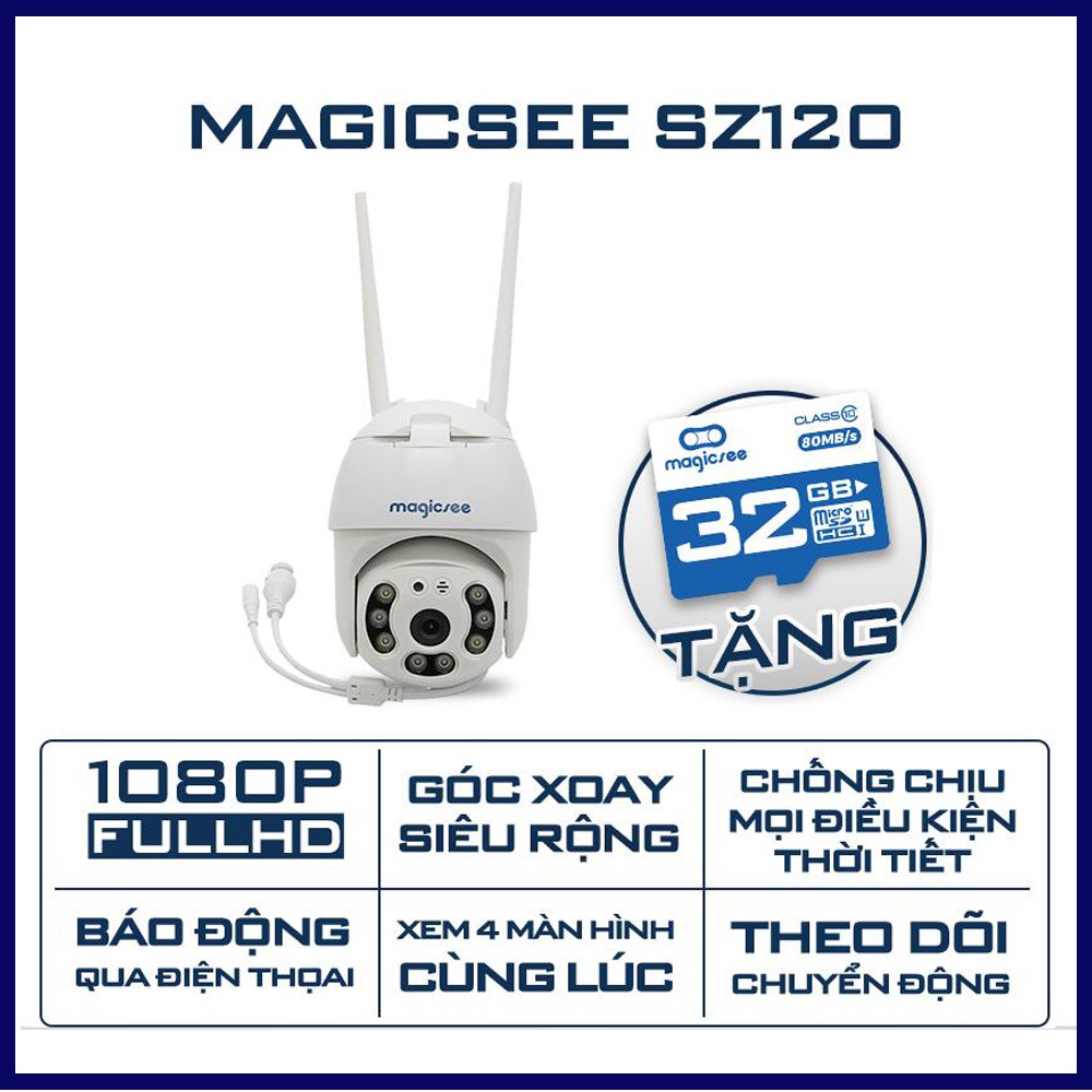 Camera giám sát ngoài trời xoay 360 độ Magicsee ZS120 - Chống nước tiêu chuẩn IP68 thumbnail