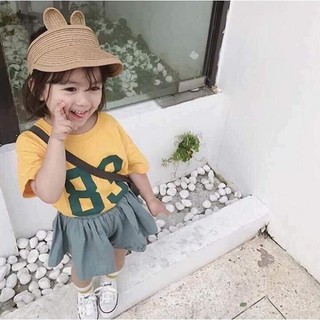 Mũ cói nửa đầu tai thỏ cho bé