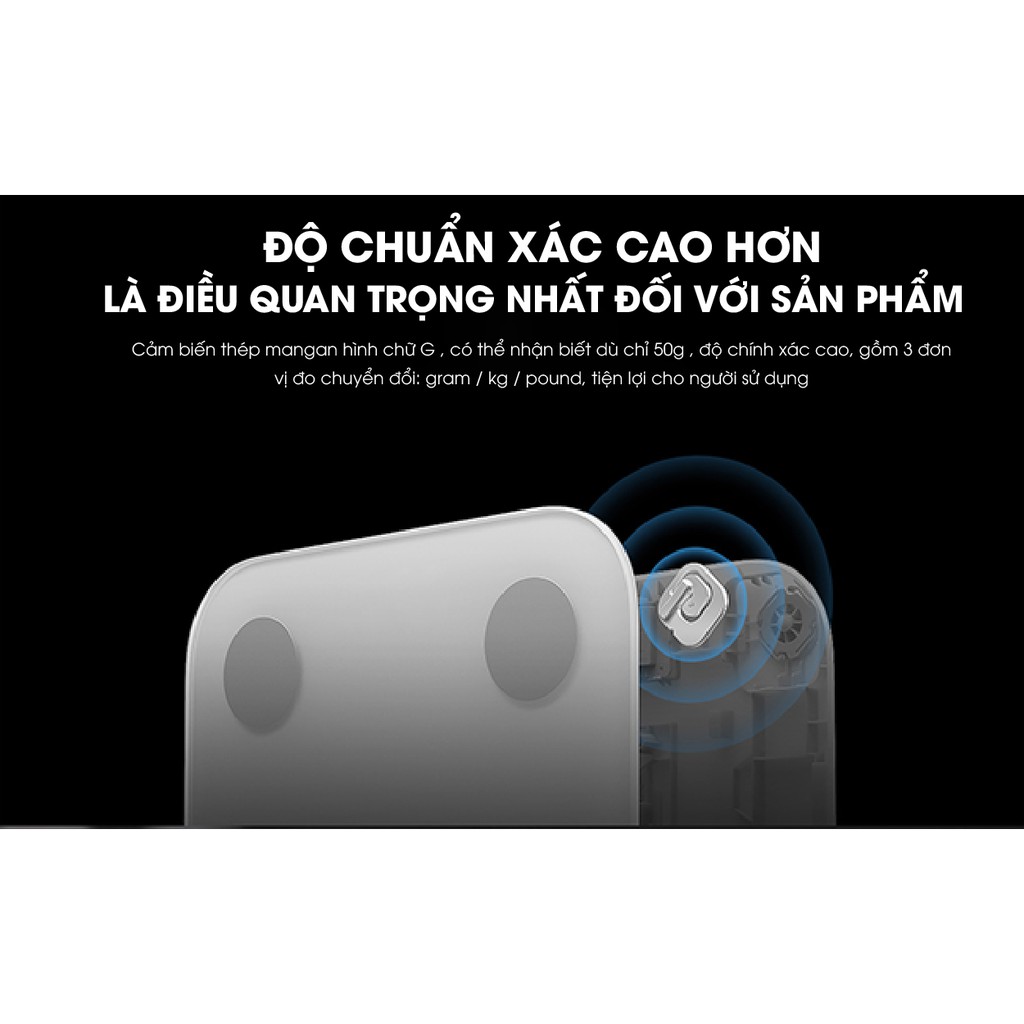 Cân Xiaomi Mi Body Composition Scale 2, Nhựa ABS+ kính cường lực, Bluetooth 5.0, Bản quốc tế