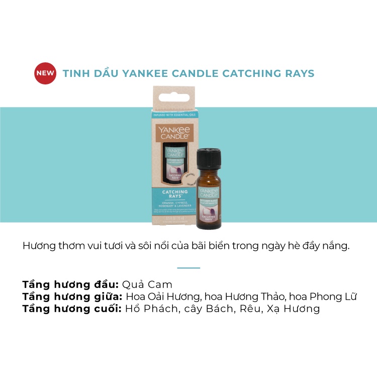 [Mã LIFEM1 giảm 50k đơn 99k] Tinh dầu Yankee Candle - Catching Rays (15ml)