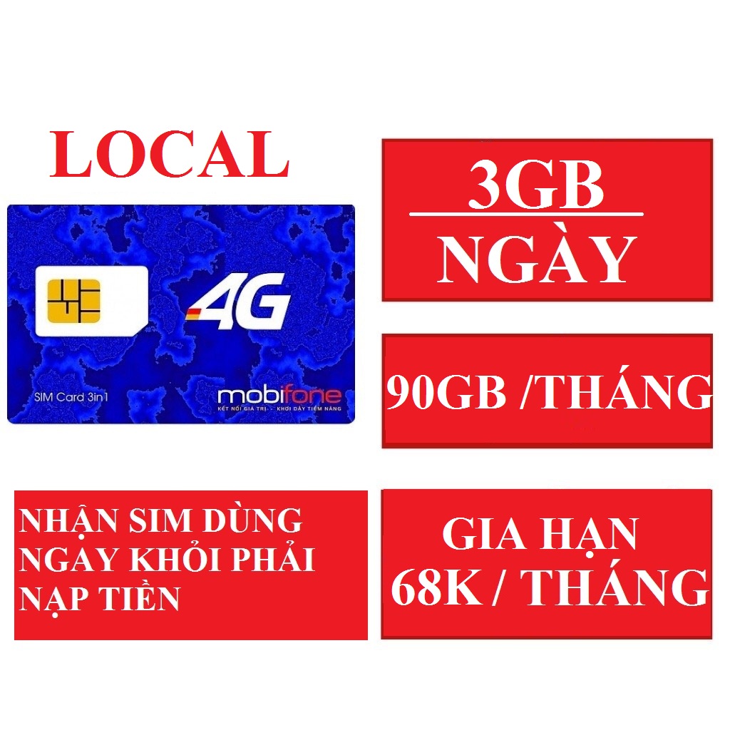Sim 4G Mobifone C90N /LOCAL GỌI MIỄN PHÍ