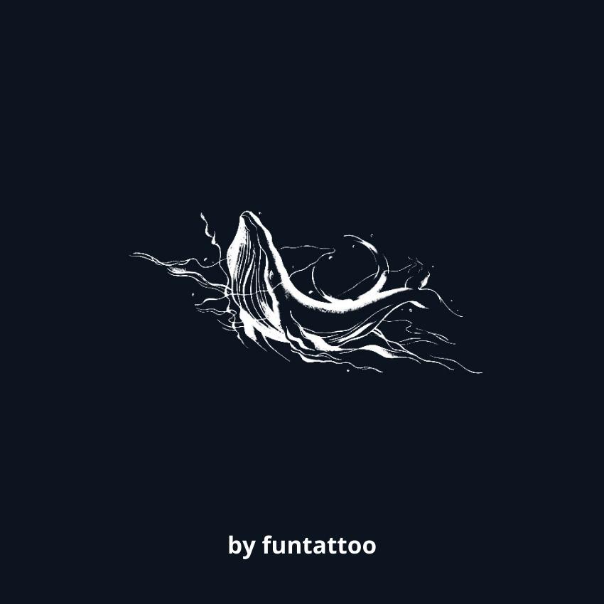 Hình Xăm Tạm Thời Funtattoo Cá Voi Mini G02 Kéo Dài 15 Ngày