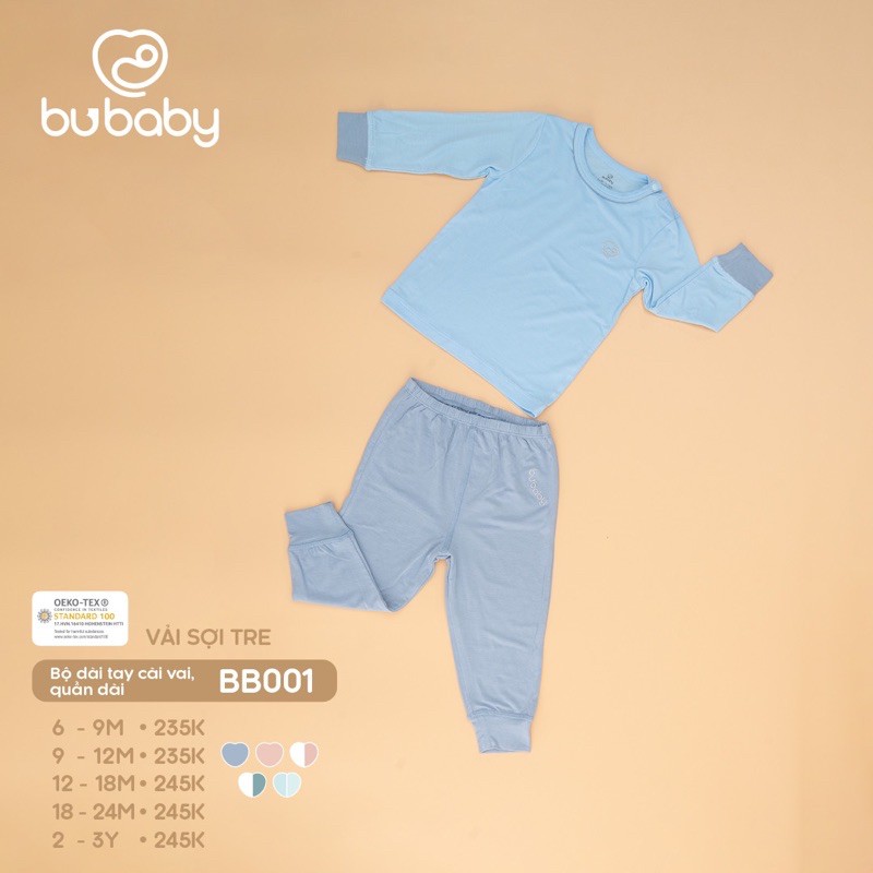 Sale up to 50%BU mẫu mới 2020!Bộ dài tay cài vai quần dài chất liệu sợi tre phối màu siêu dễ thương cho bé từ 6m-3y!