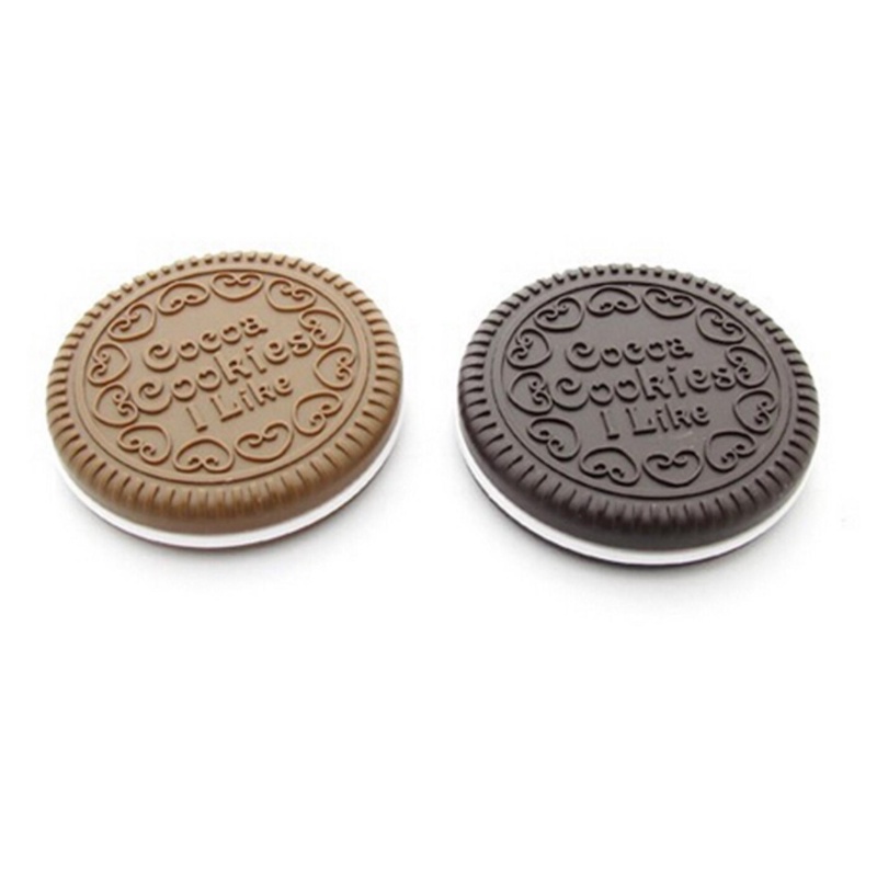 Gương Trang Điểm Mini Hình Bánh Quy Cookies Sô Cô La Kèm Lược Dễ Thương Giống Thật Cute 2 Màu Chocolate Đậm Nhạt