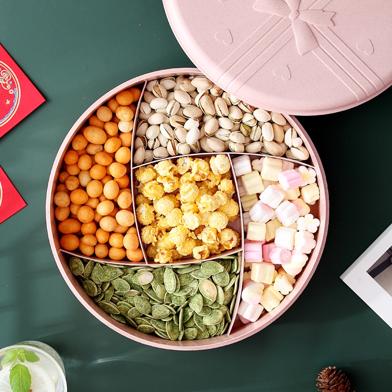 Hộp đựng mứt tết lúa mạch (Có nắp)