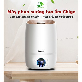 Máy phun sương tạo ẩm thông minh Chigo có thể hẹn giờ, ion bạc kháng khuẩn, kiểm soát lưu lượng nước [BH 12 THÁNG]