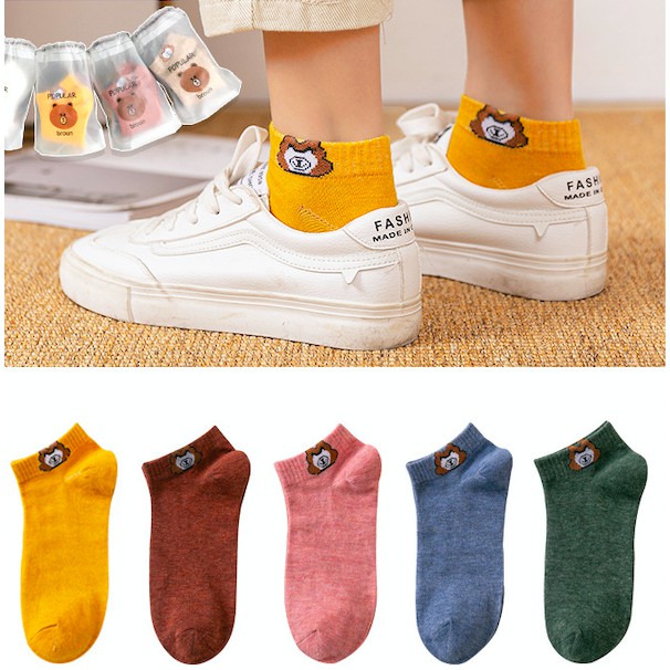 [Combo 5 đôi] Tất vớ nữ cổ ngắn chất cotton đẹp cute dễ thương T03