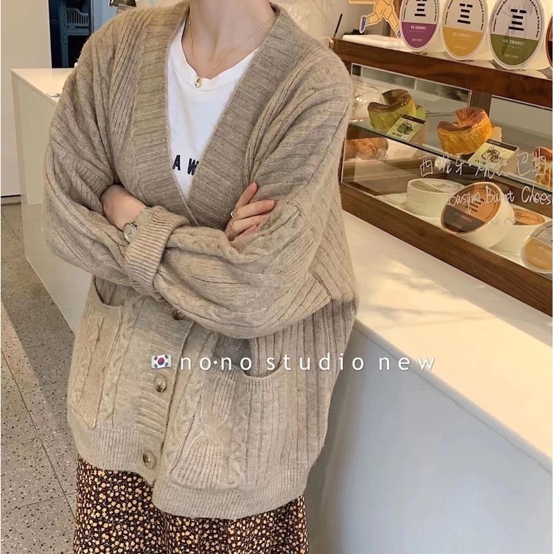 Áo khoác len cardigan vặn thừng LEN clothing 7619 | BigBuy360 - bigbuy360.vn