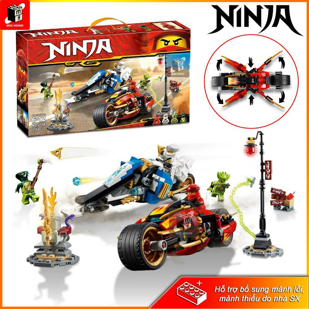 Bộ lắp ráp Ninja go xe máy chiến đấu của Kai và Zane 21161