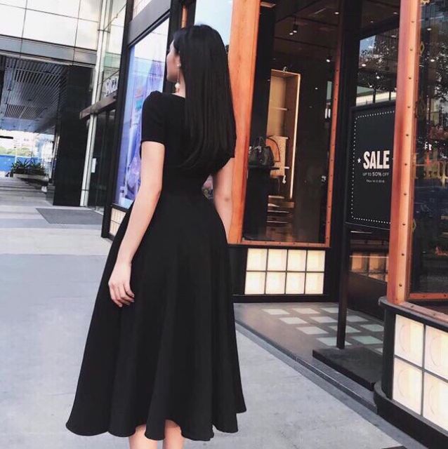 Đầm cổ vuông xoè Witch023- hình thật trải sàn | BigBuy360 - bigbuy360.vn