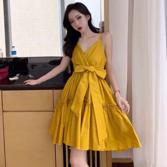 Váy 2 dây thắt nơ dáng xoè_đầm công chúa | BigBuy360 - bigbuy360.vn