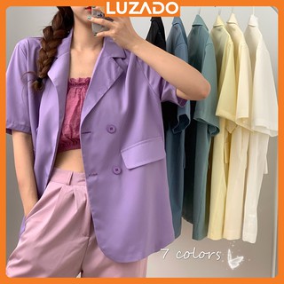 Áo blazer ngắn tay thời trang hàn quốc - áo blazer nữ tay ngắn túi hộp phong các Hàn Quốc dễ phối đồ