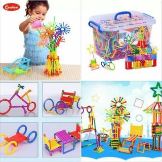 Đồ chơi xếp hình que, đồ chơi xếp hình que giúp trẻ thỏa sức sáng tạo