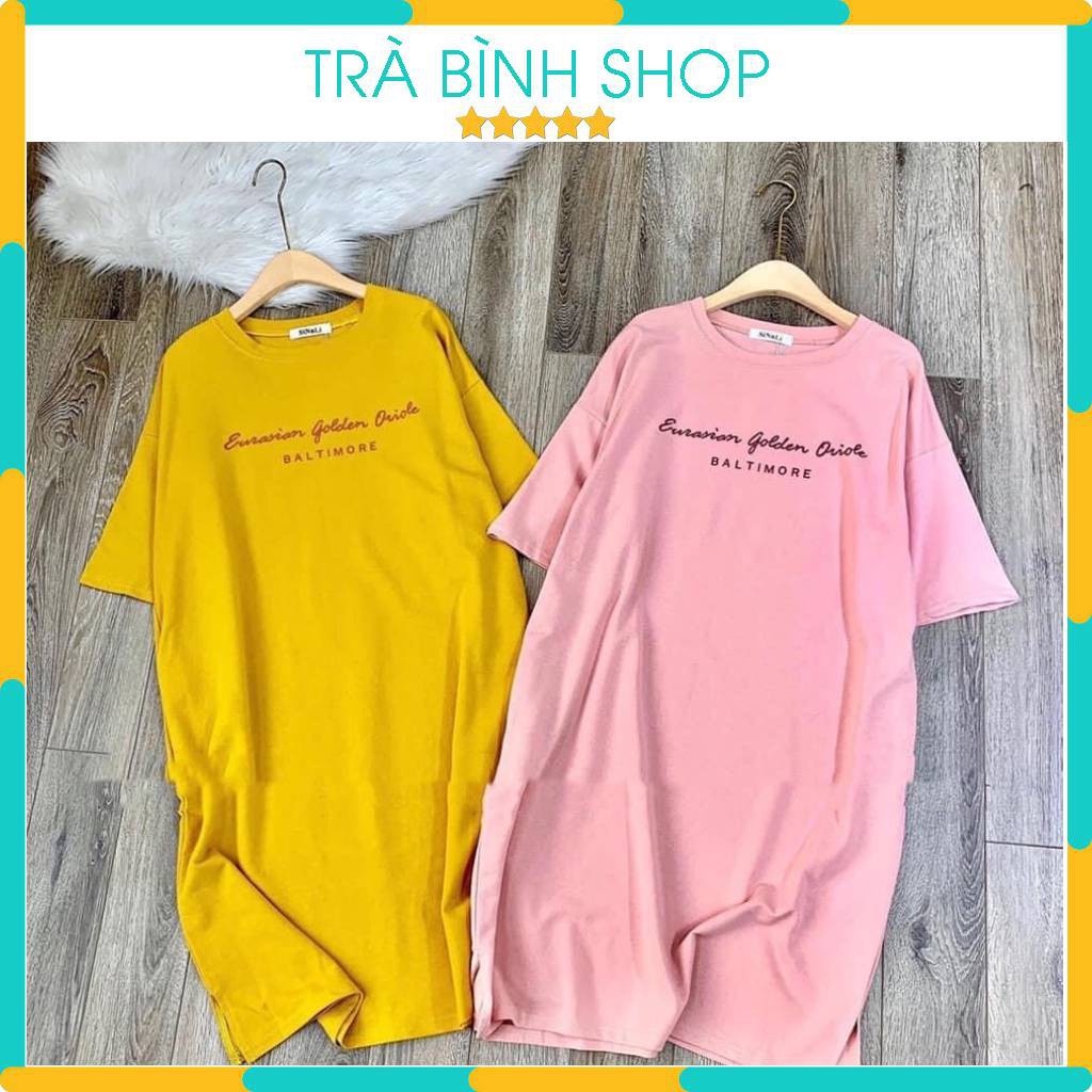 Đầm suông cotton in họa tiết Ladiel Váy dáng dài tay lỡ thoáng mát