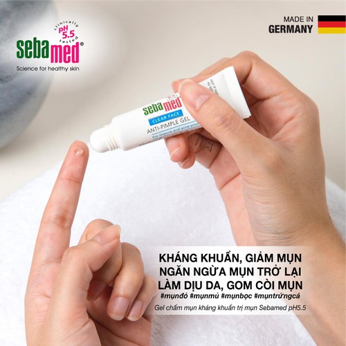 Kem Hỗ Trợ Trị Mụn Và Làm Dịu Da Sebamed Ph5,5 Clear Face Anti-Pimple Gel - SCF04A - 10ml