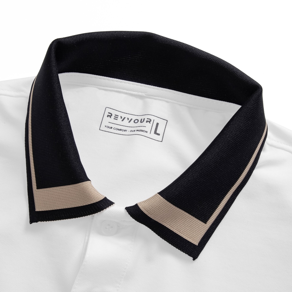 Áo Polo Nam BeeArt White Cotton Cá Sấu Cao Cấp - Đứng Form - Sang Trọng - Dễ Phối Đồ