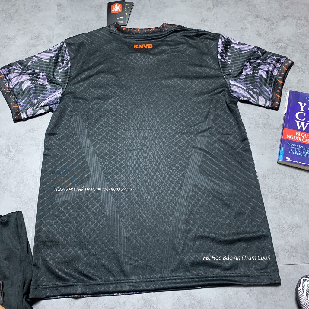 Áo Bóng Đá Tuyển Hà Lan 2023 Màu Đen Họa Tiết Rồng 3D - Vải Thái Chuẩn Áo Thi Đấu
