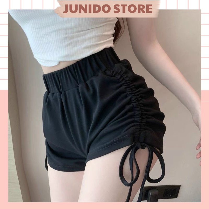 Quần đùi thun nữ mặc nhà rút dây mùa hè JUNIDO Q3