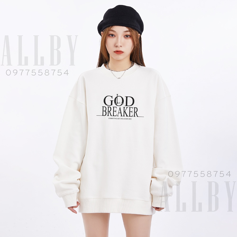 Áo sweater nam nữ God Breaker , áo hoodie nỉ unisex form rộng dài tay nỉ da cá - Allby | BigBuy360 - bigbuy360.vn